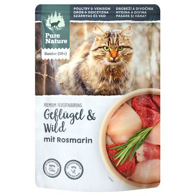 Pure Nature drób, dziczyzna w bulionie senior 85 g × 24