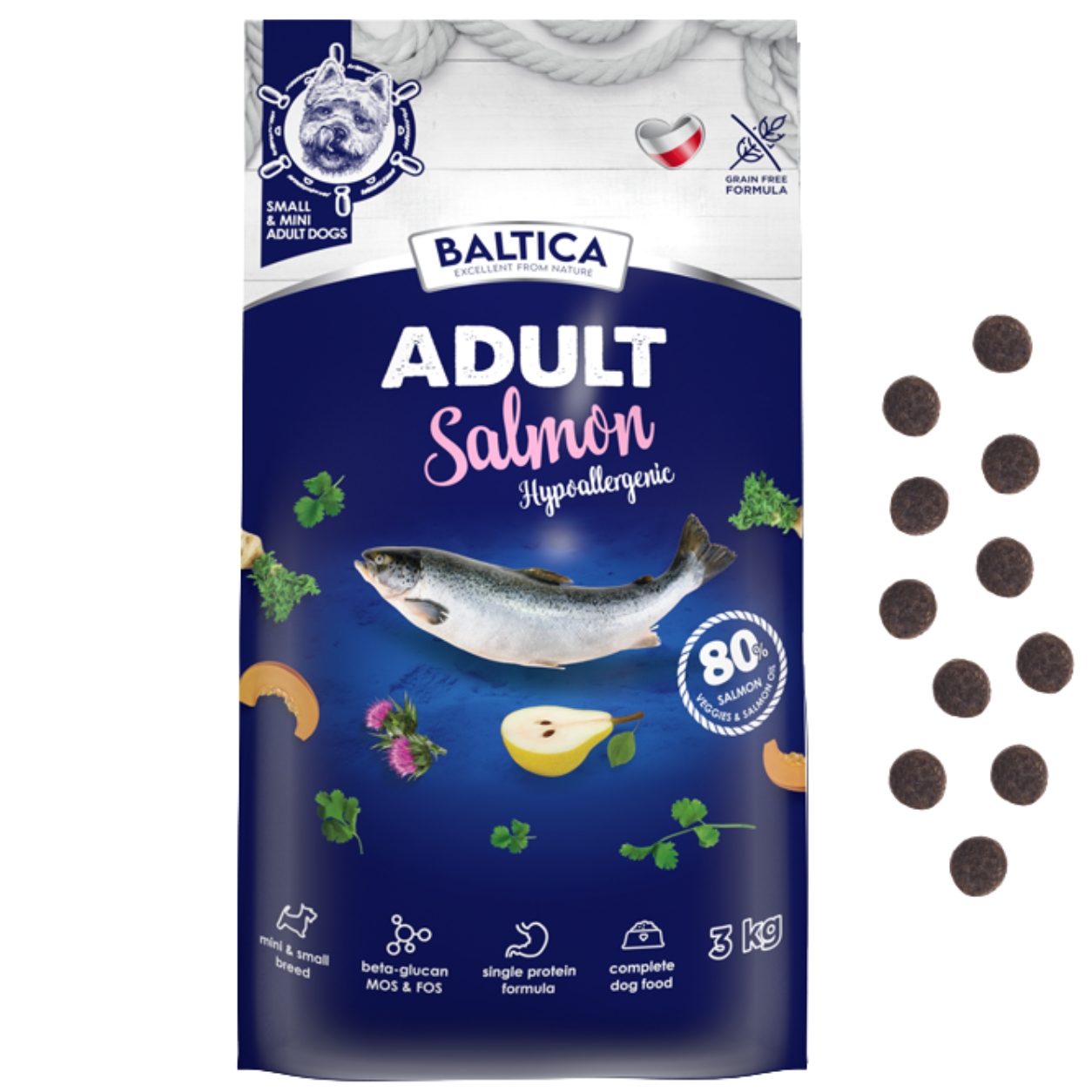 Baltica Excellent łosoś adult małe rasy 3 kg