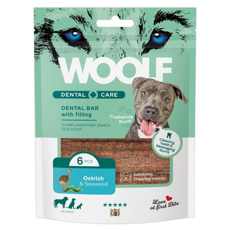 Woolf Dental Bars struś z wodorostami 18 g × 6