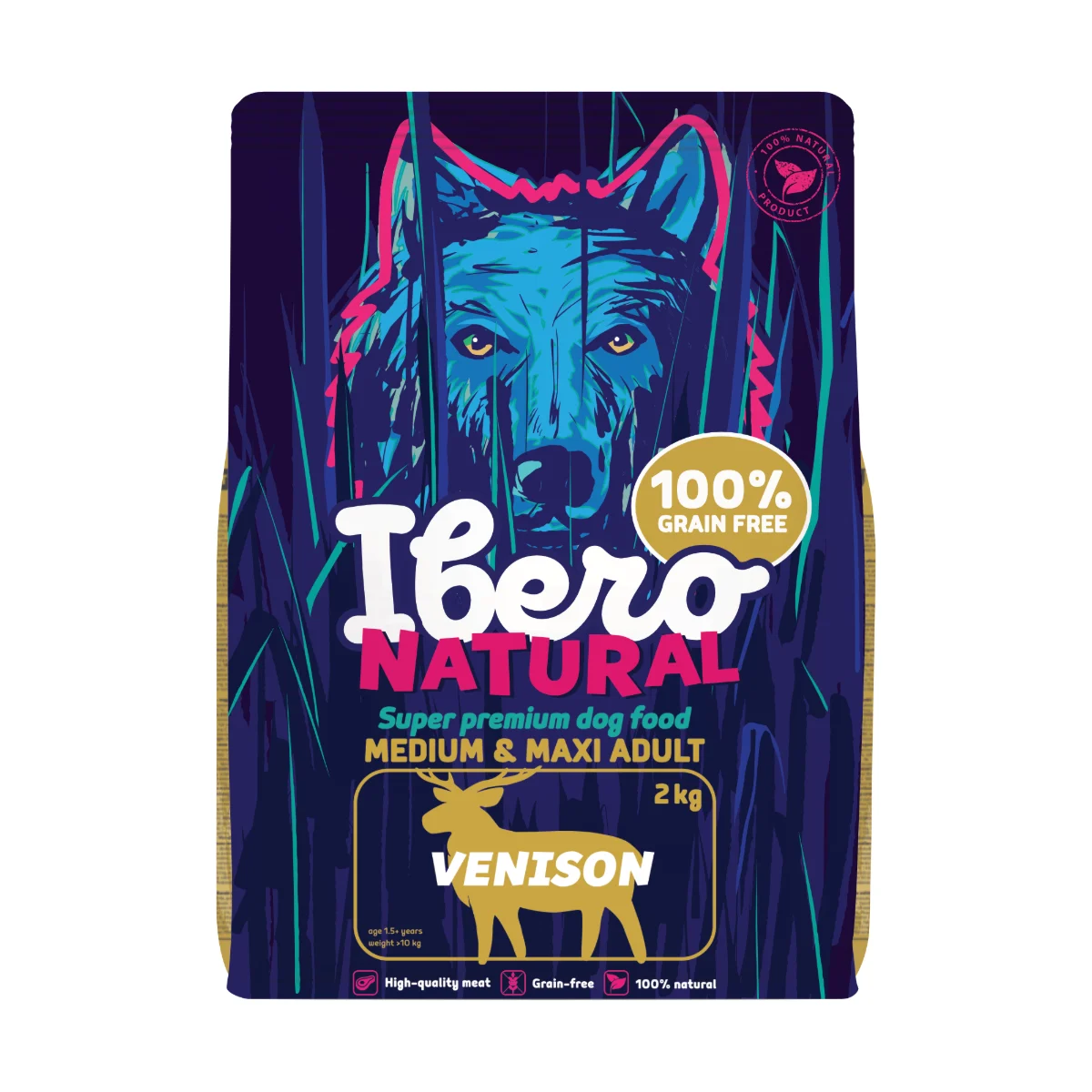 Ibero Grain Free dziczyzna adult średnie rasy, duże rasy 2 kg