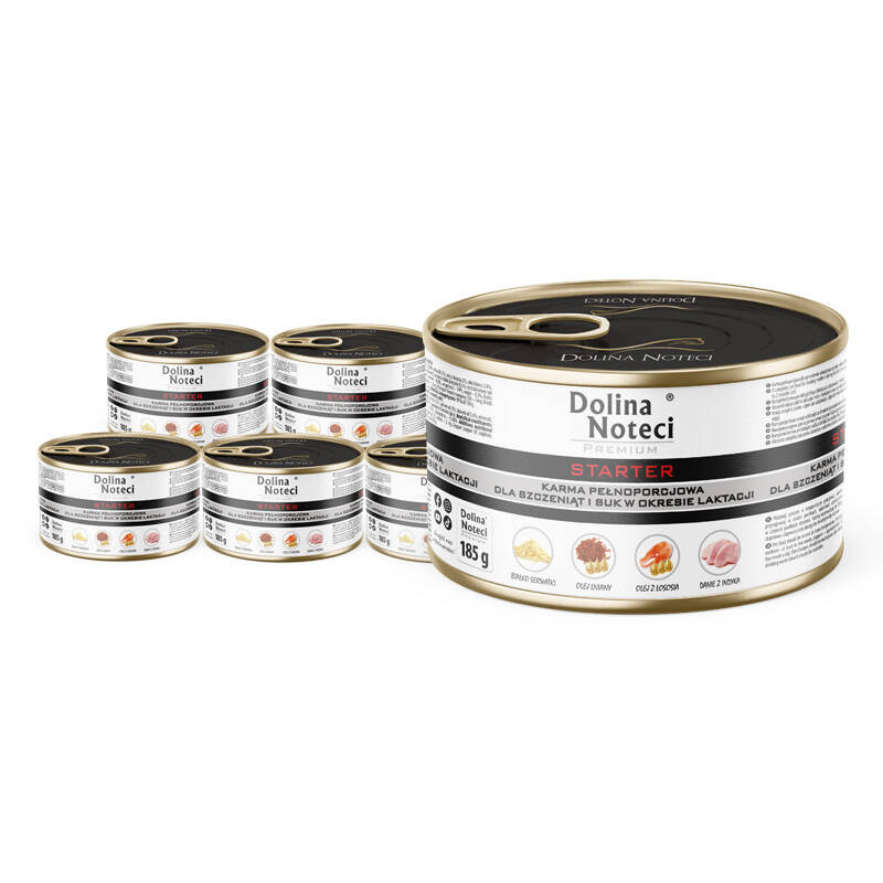 Dolina Noteci Premium Starter dla szczeniąt i suk laktujących 185 g × 12