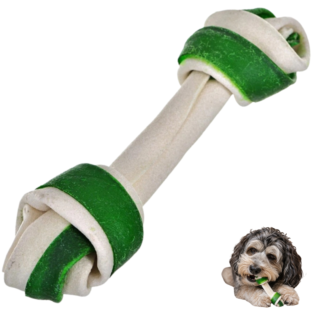 Maced kość wiązana biała chlorofil 16 cm