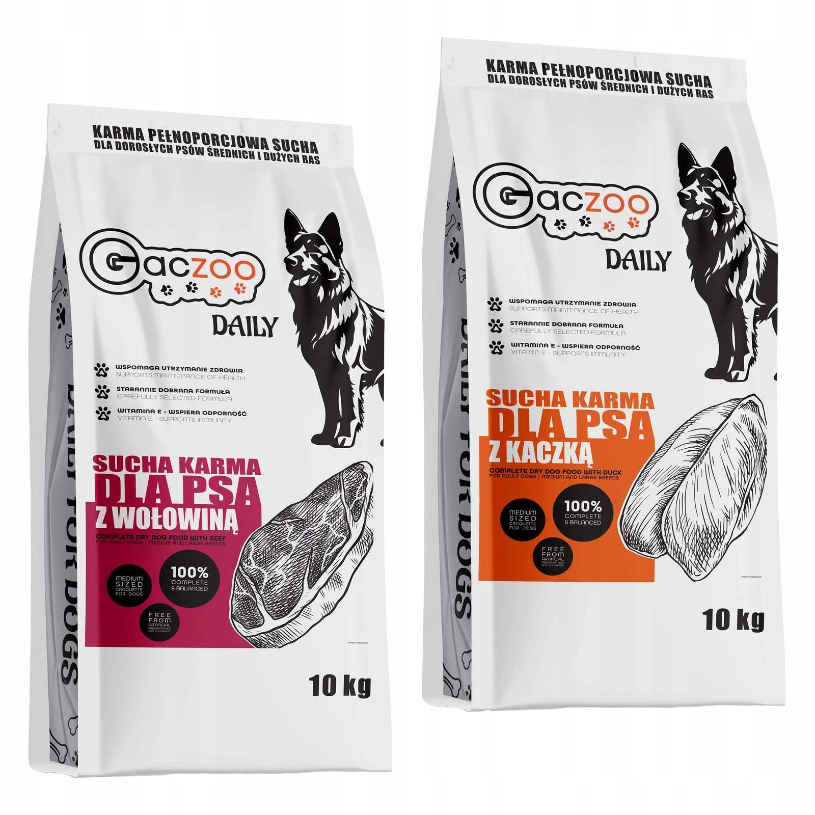 Gaczoo Daily wołowina adult 10 kg × 2