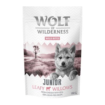 Wolf of Wilderness Wild Bites cielęcina junior 180 g × 3