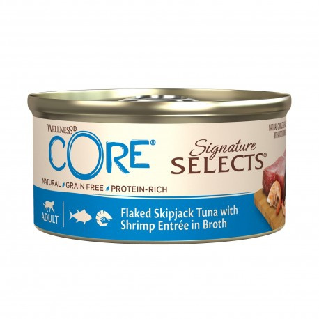Wellness CORE Signature Selects krewetki, tuńczyk kawałki adult 79 g