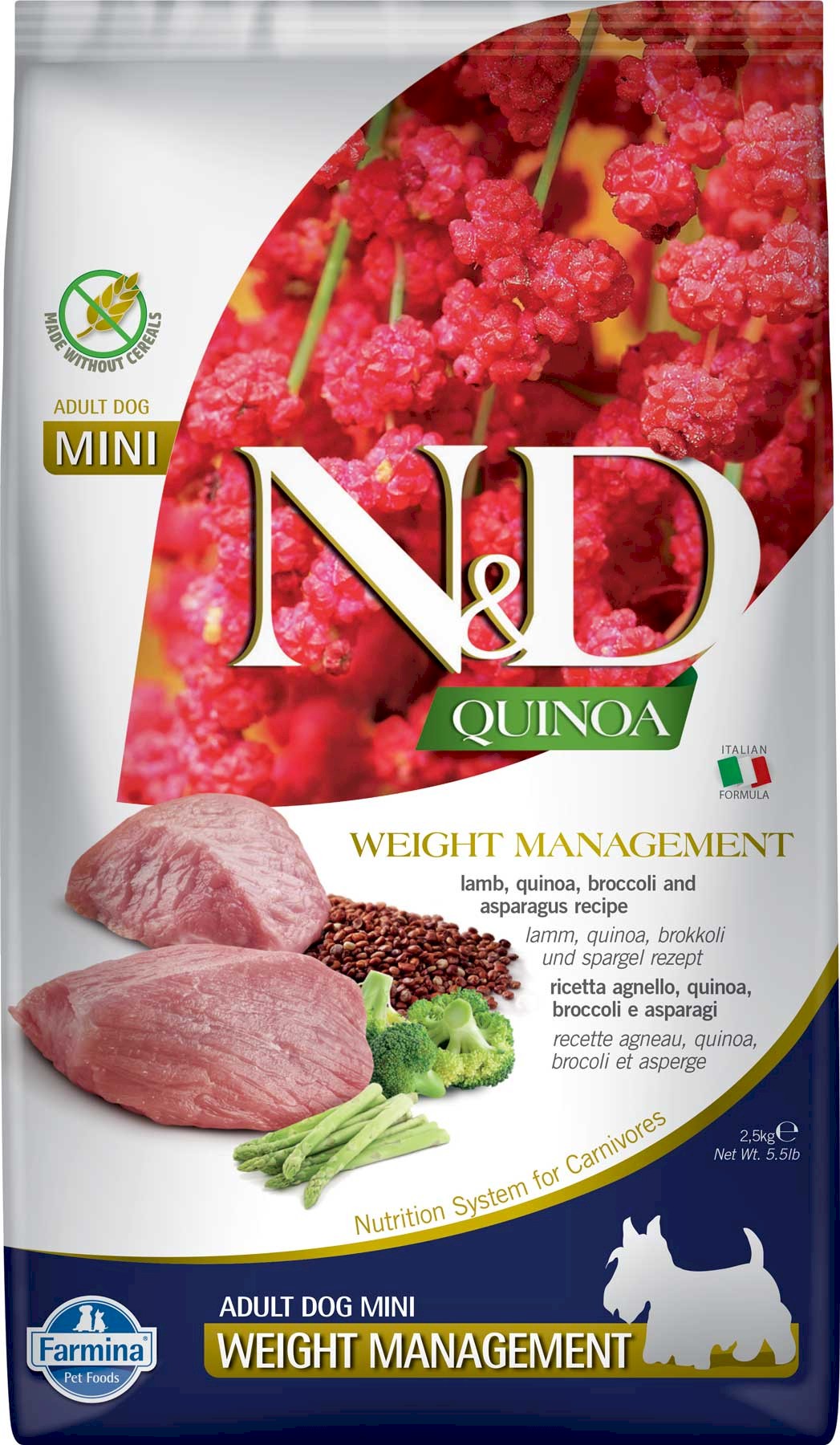 Farmina N&D Quinoa Weight Management jagnięcina adult małe rasy 2,5 kg
