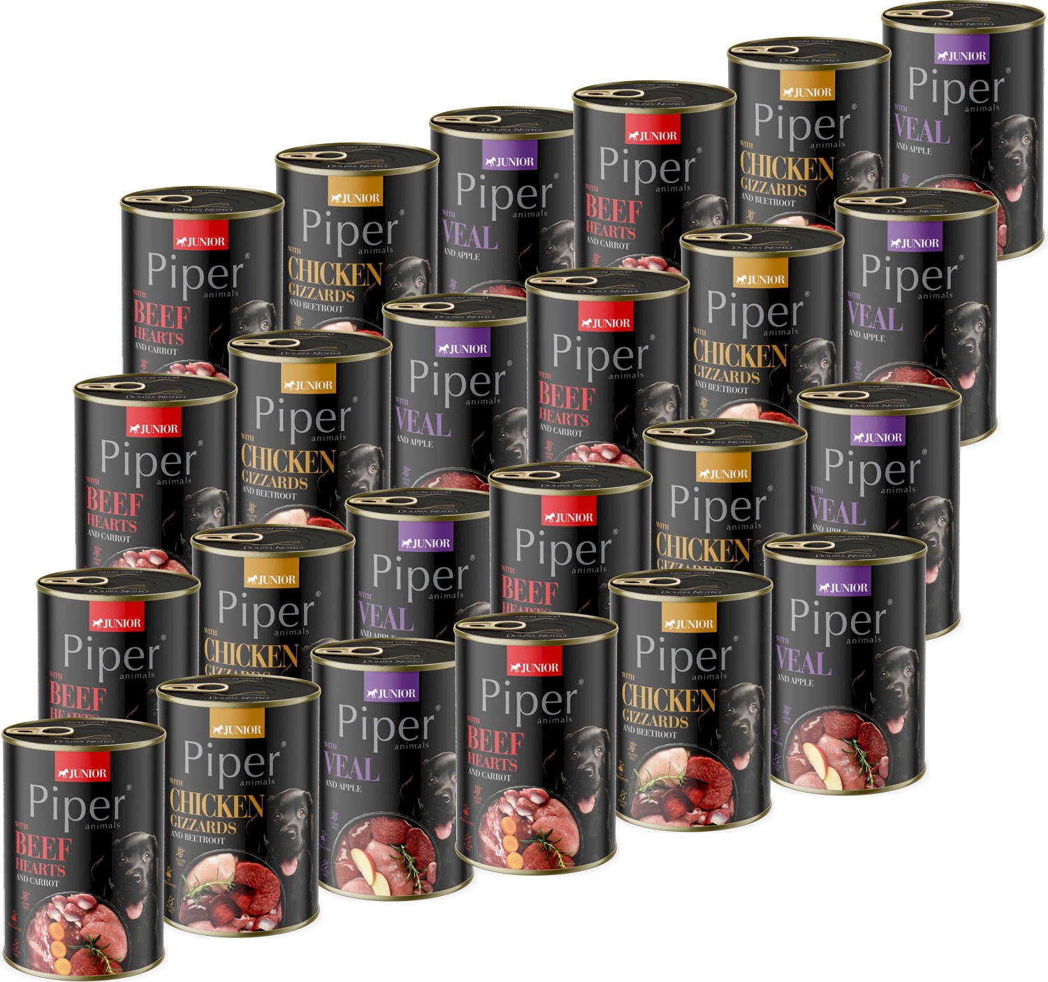 Piper Animals cielęcina, kurczak, wołowina junior 400 g × 24