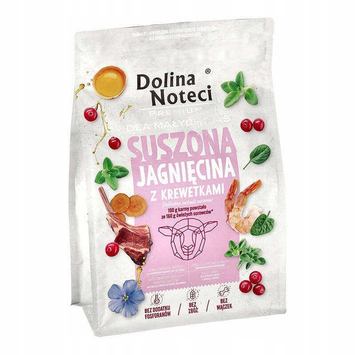 Dolina Noteci Premium jagnięcina, krewetki adult małe rasy 3 kg