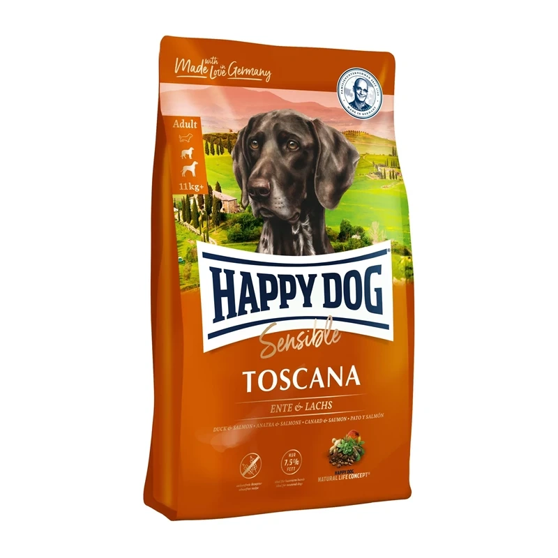 Happy Dog Sensible Toscana kaczka, łosoś adult 300 g