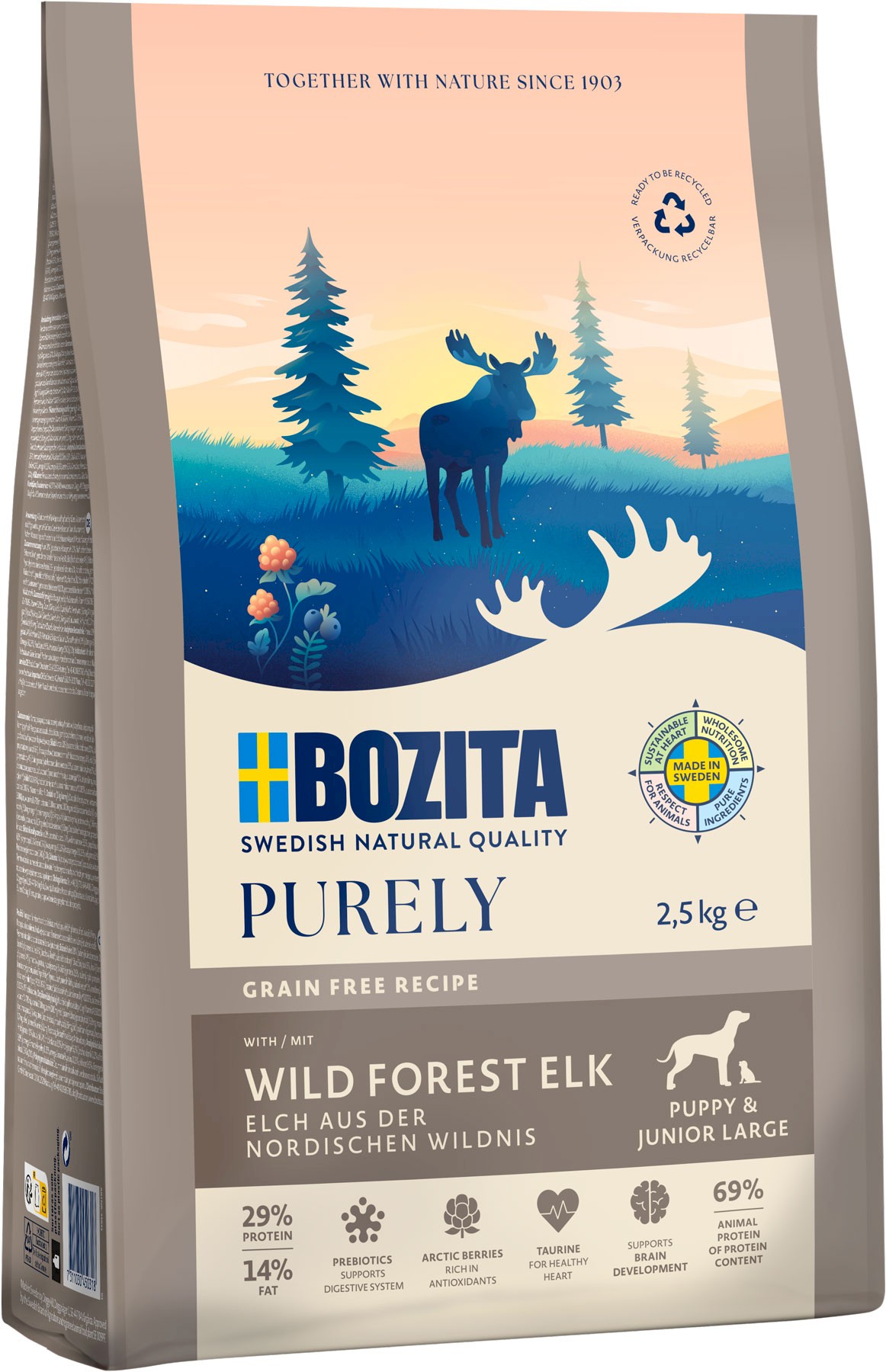 Bozita Purely łoś junior duże rasy 2,5 kg