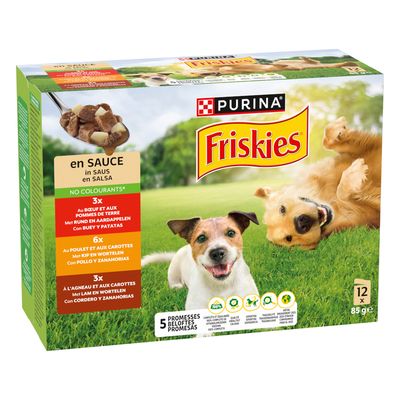 Purina Friskies wołowina, kurczak i jagnięcina adult w sosie 85 g × 12