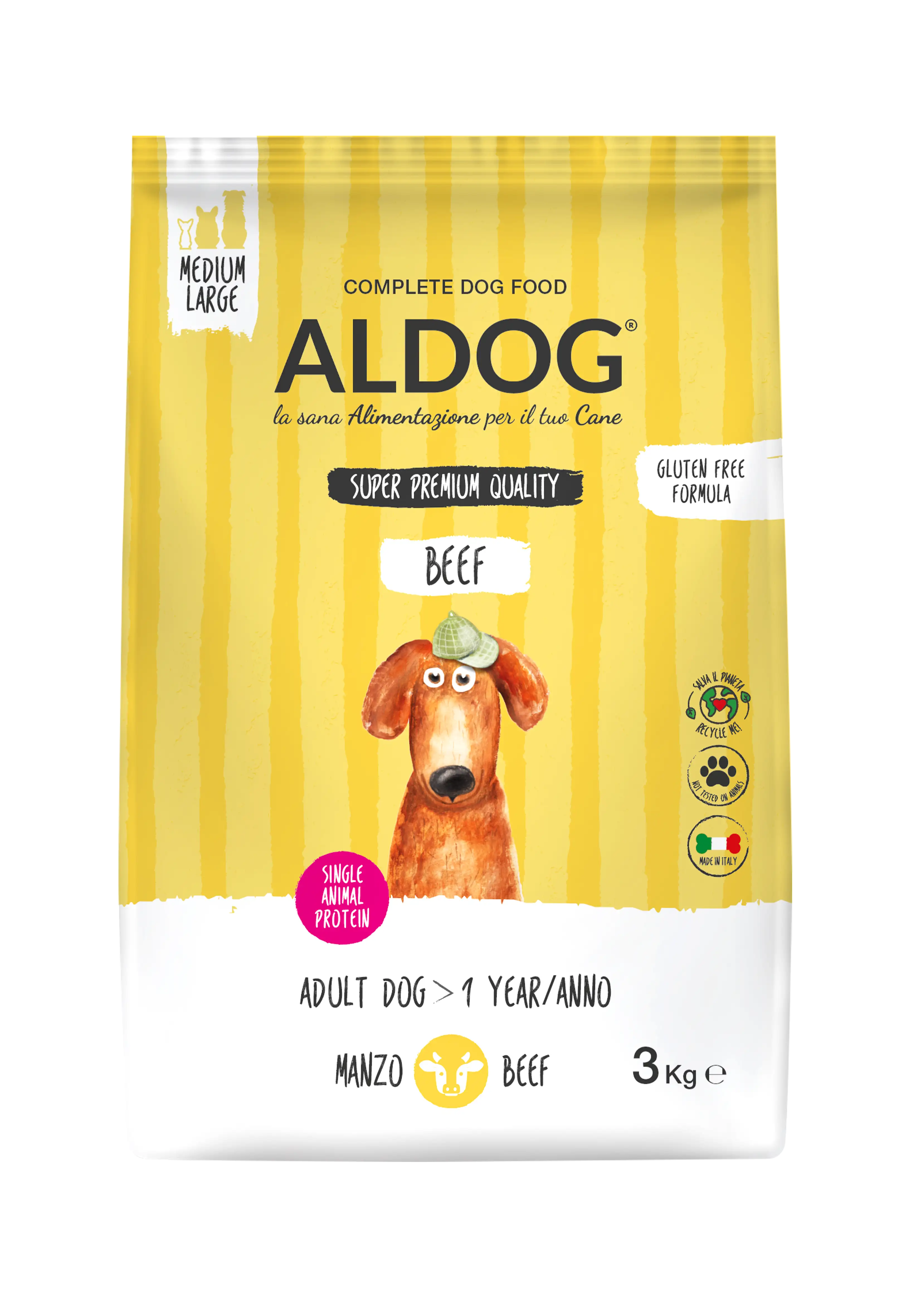 Aldog Beef wołowina adult średnie rasy, duże rasy 3 kg
