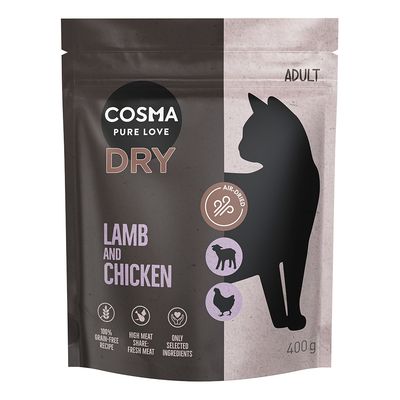 Cosma Dry Indoor jagnięcina, kurczak adult 400 g