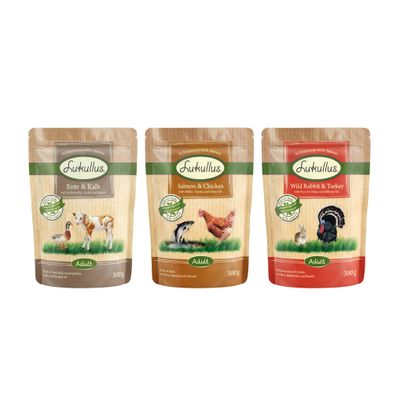 Lukullus Naturkost cielęcina, indyk, kaczka, królik, kurczak, łosoś adult 300 g × 6