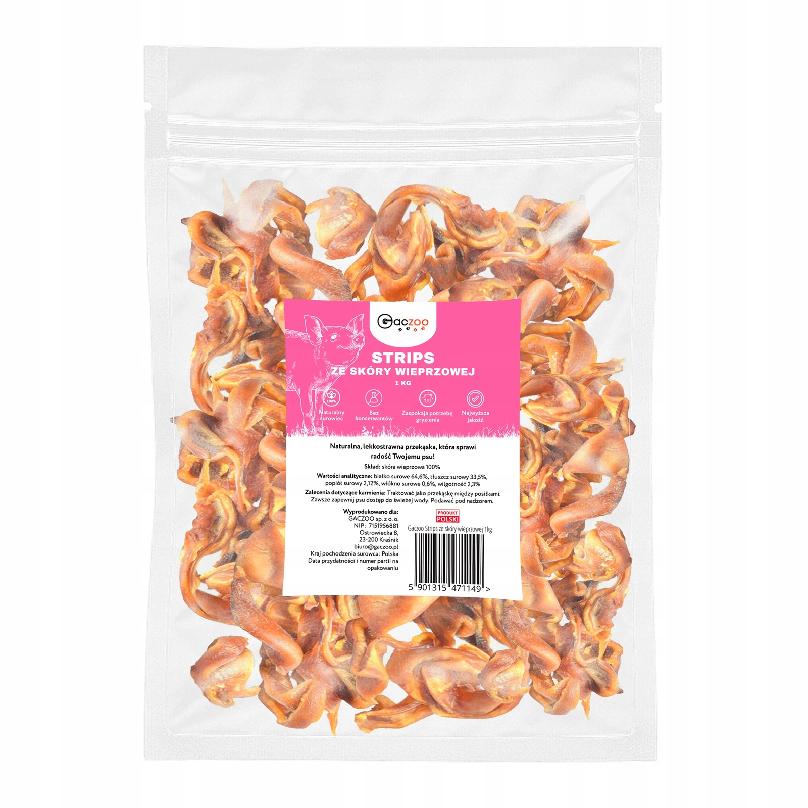 Gaczoo Strips wieprzowina 1 kg
