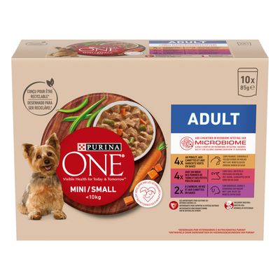 Purina ONE kurczak, wołowina, jagnięcina adult małe rasy 85 g × 10