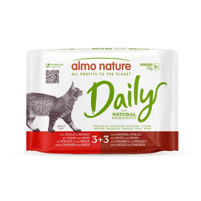 Almo Nature Daily Menu mix smaków w bulionie 70 g × 6