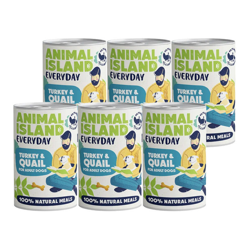 Animal Island Everyday indyk, przepiórka 400 g × 6