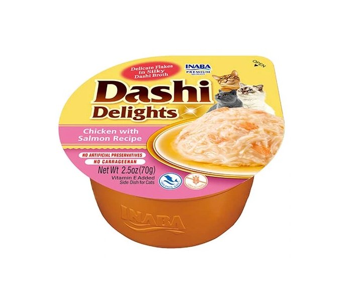 Inaba Dashi Delights kurczak, łosoś w bulionie adult 70 g