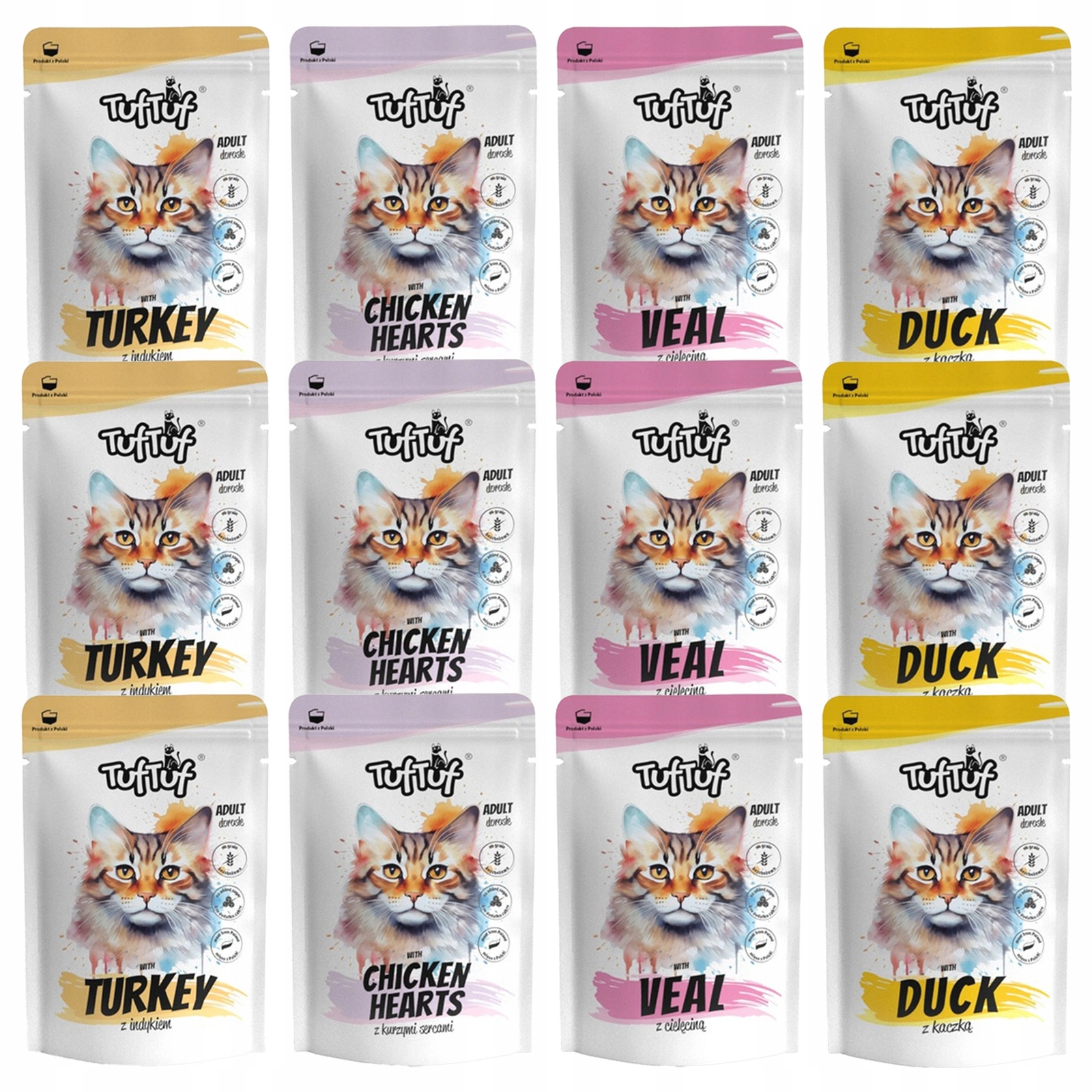 Tuf Tuf mix smaków w sosie adult 100 g × 12