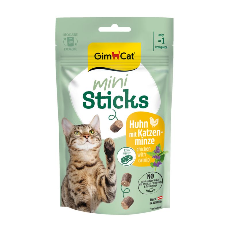 GimCat Mini Sticks Hairball kurczak z kocimiętką 50 g
