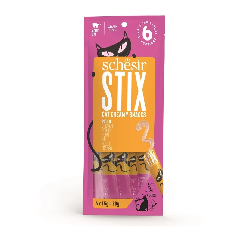 Schesir Stix kurczak w kremie adult 15 g × 6