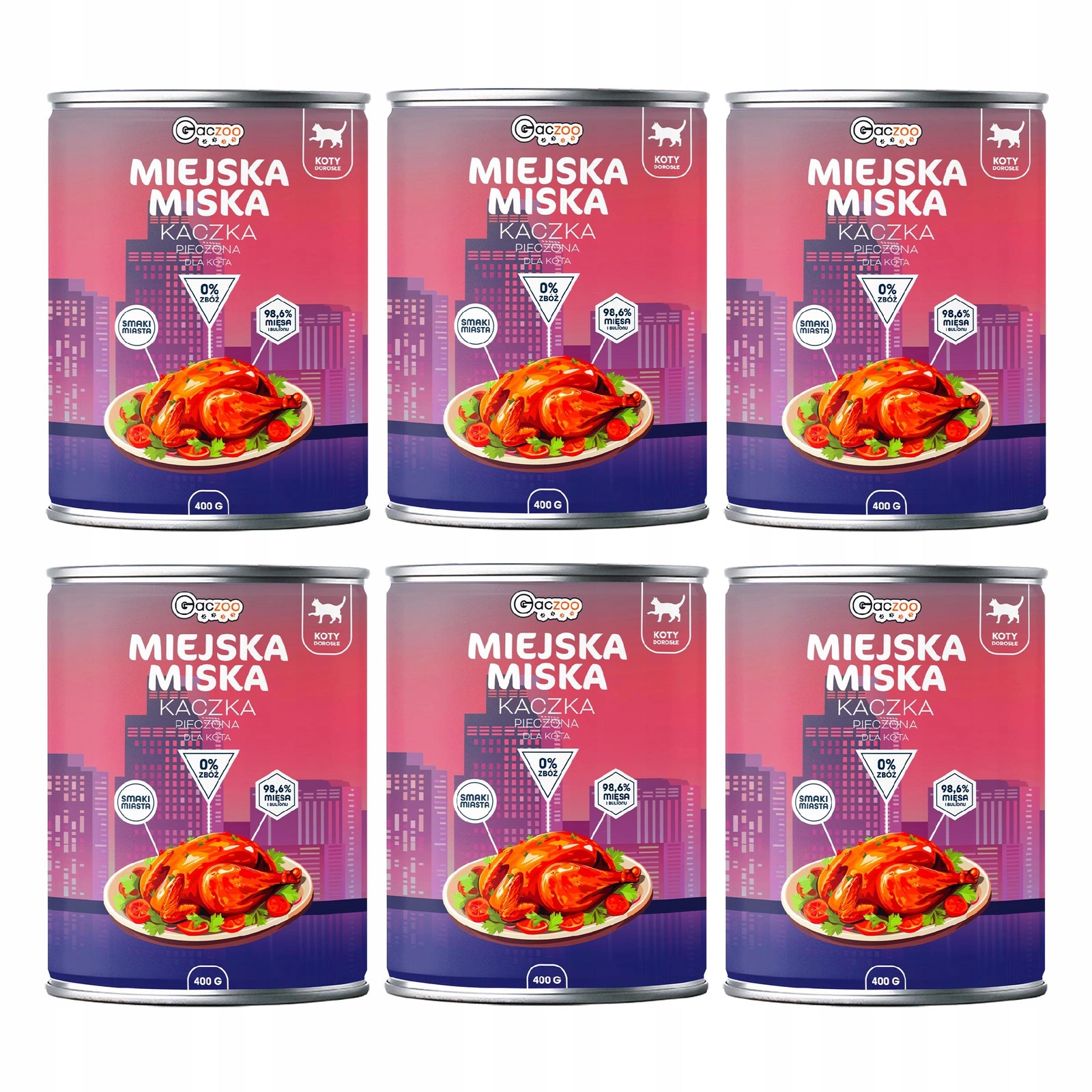 Gaczoo Miejska Miska kaczka adult 400 g × 6