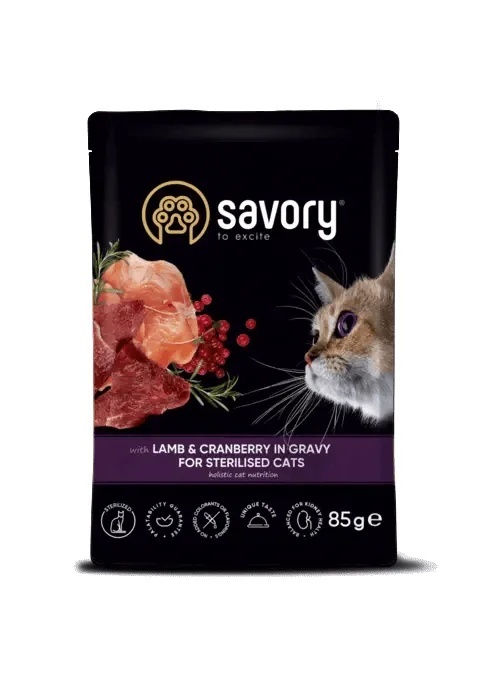 Savory Sterilised jagnięcina z żurawiną w sosie adult 85 g