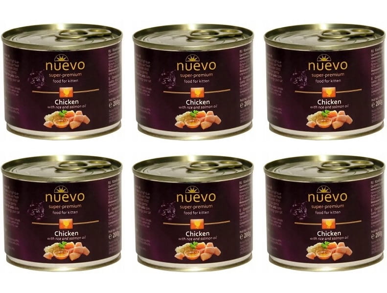 Nuevo Super Premium kurczak z ryżem kitten 200 g × 6