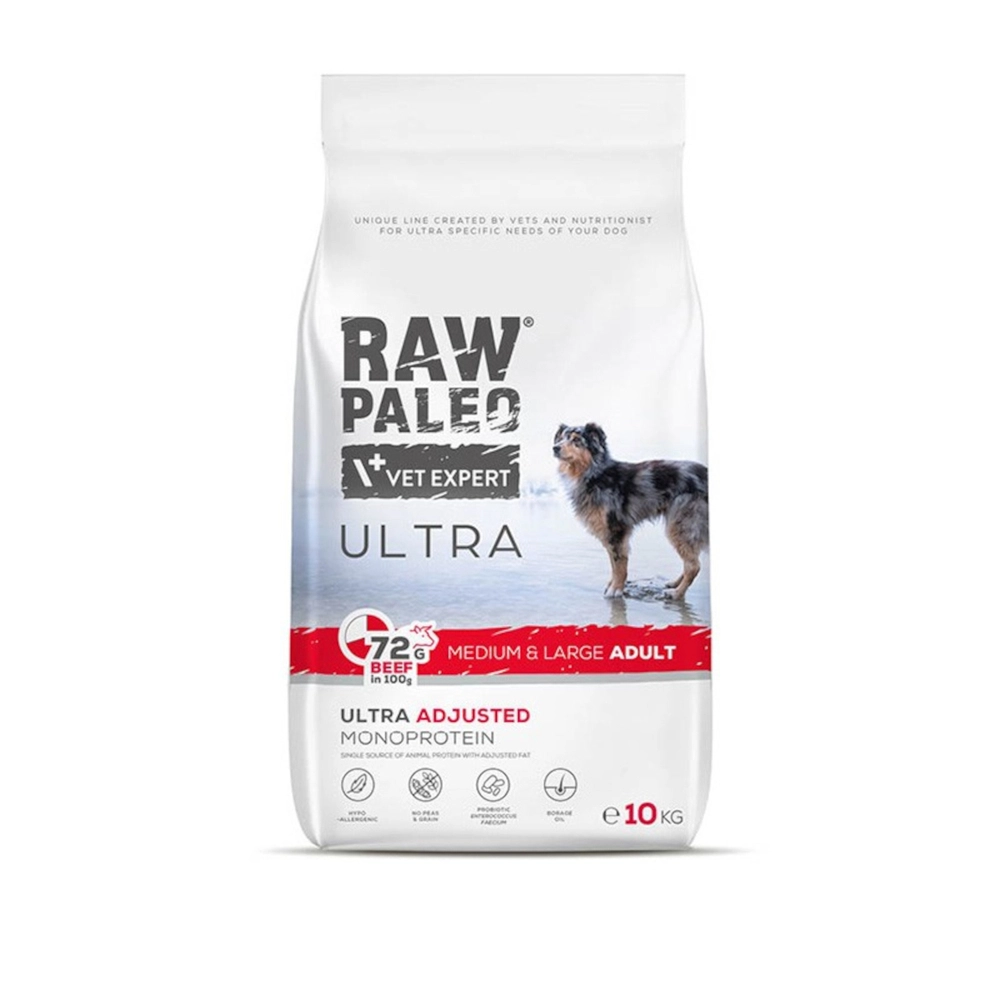 VetExpert Raw Paleo Ultra wołowina adult średnie rasy, duże rasy 10 kg