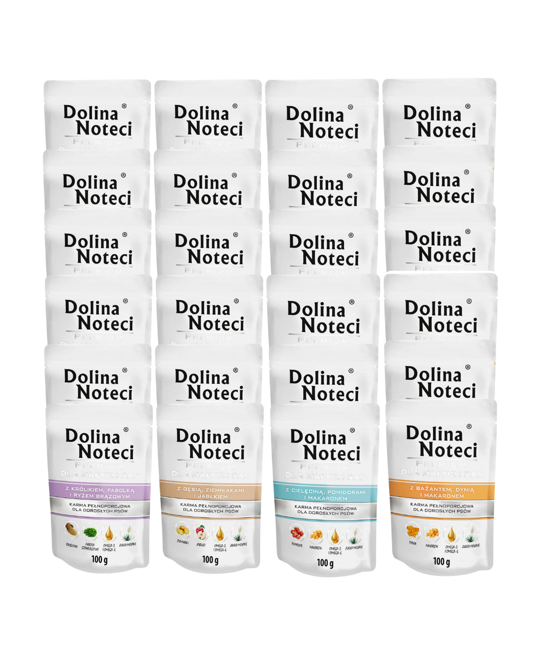 Dolina Noteci Premium bażant, cielęcina, gęś, królik małe rasy 100 g × 24