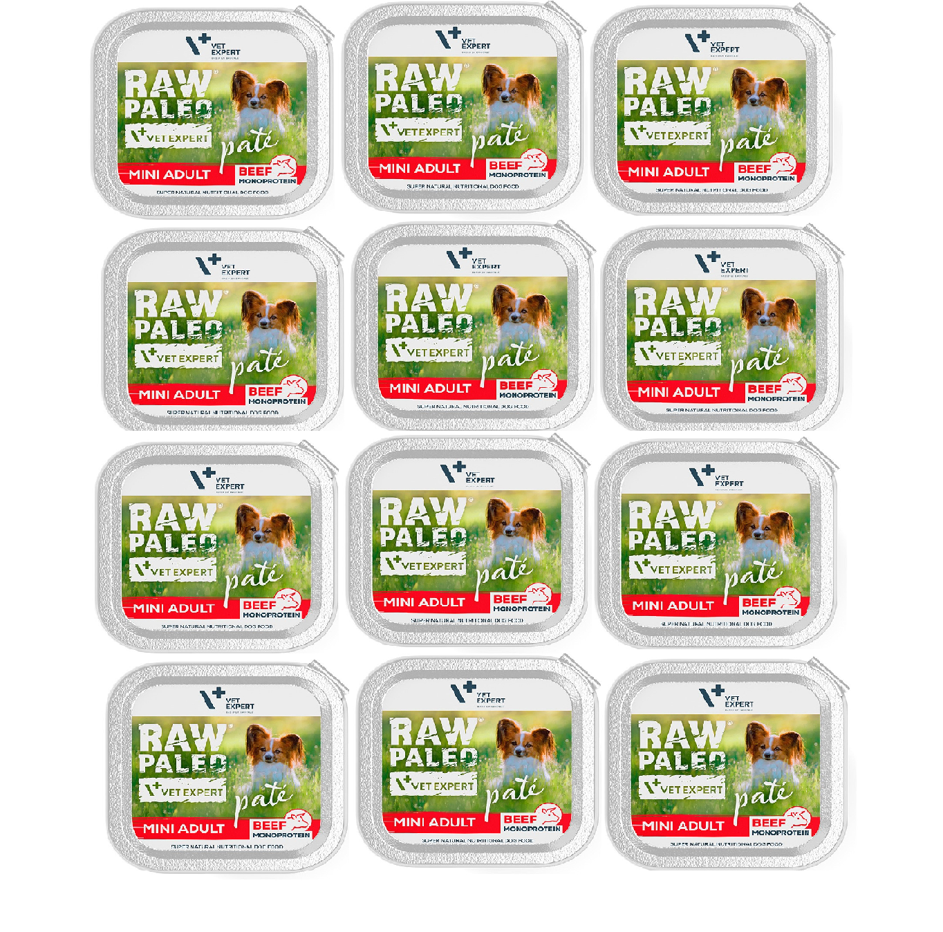 VetExpert Raw Paleo wołowina adult małe rasy 150 g × 12