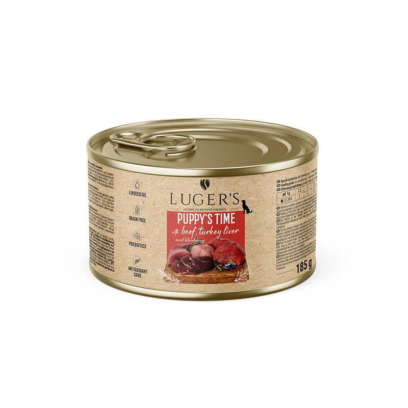 Luger's Puppy's Time indyk, wołowina junior 185 g