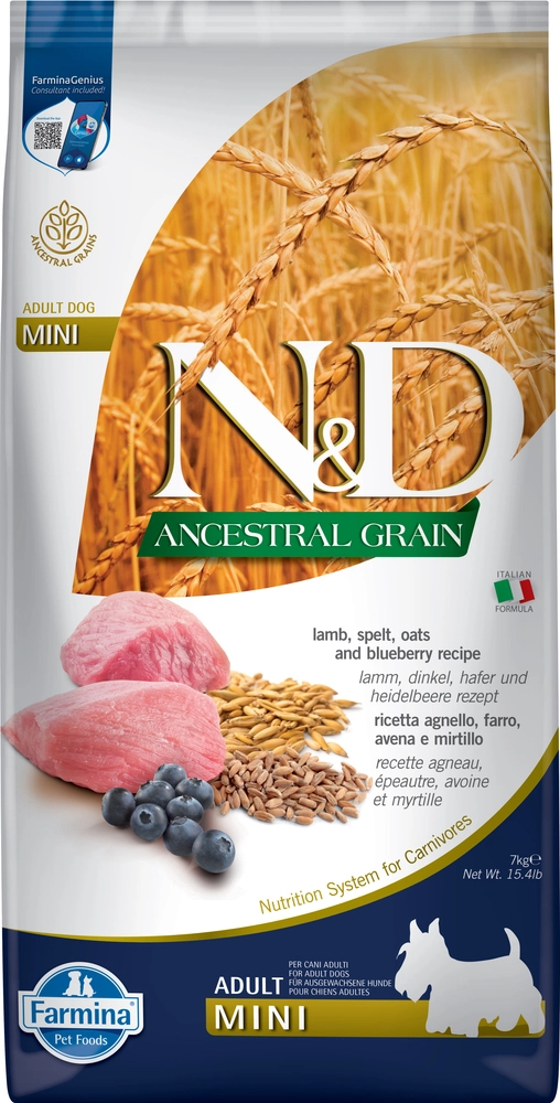 Farmina N&D Ancestral Grain jagnięcina adult małe rasy 7 kg