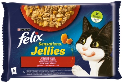 Purina Felix Sensations kurczak, wołowina w galaretce 85 g × 4
