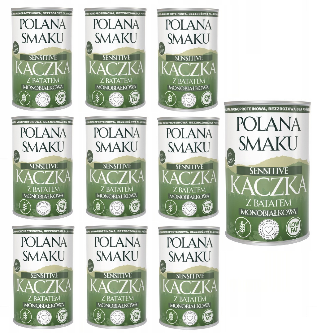 Polana Smaku Sensitive kaczka z batatem adult 400 g × 10