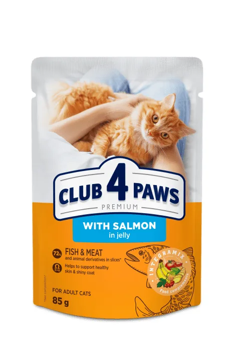 Club 4 Paws Premium łosoś w galaretce adult 85 g