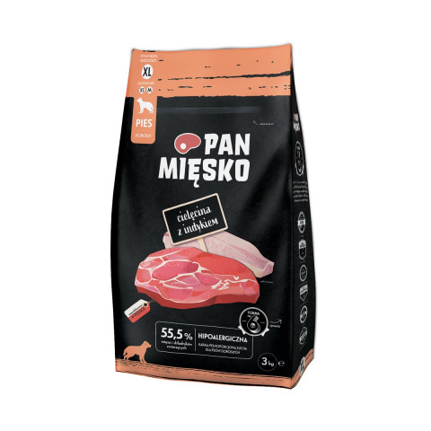 Pan Mięsko cielęcina, indyk adult duże rasy 3 kg