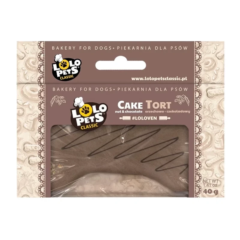 Lolo Pets Mini Tort czekolada, orzech małe rasy 40 g