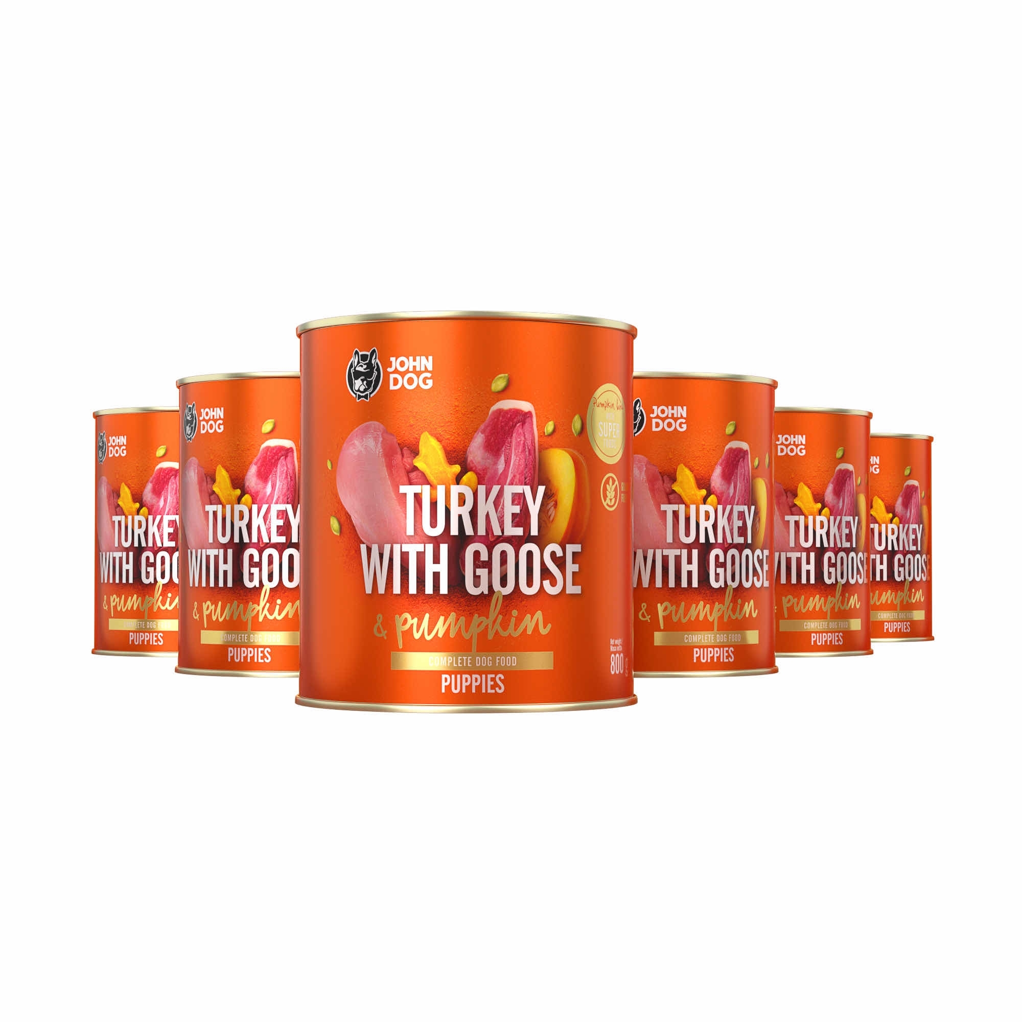 John Dog Pumpkin Line gęś, indyk junior 800 g × 6