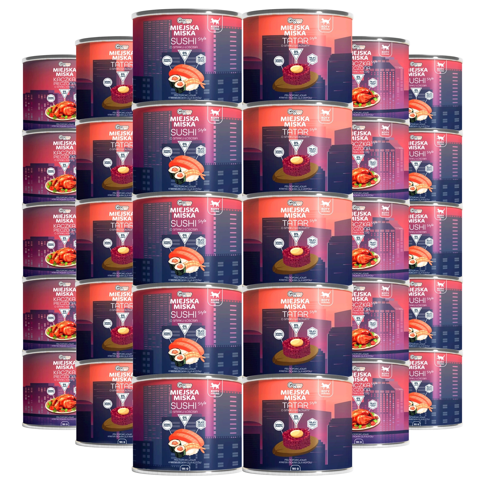 Gaczoo Miejska Miska mix smaków adult 185 g × 30