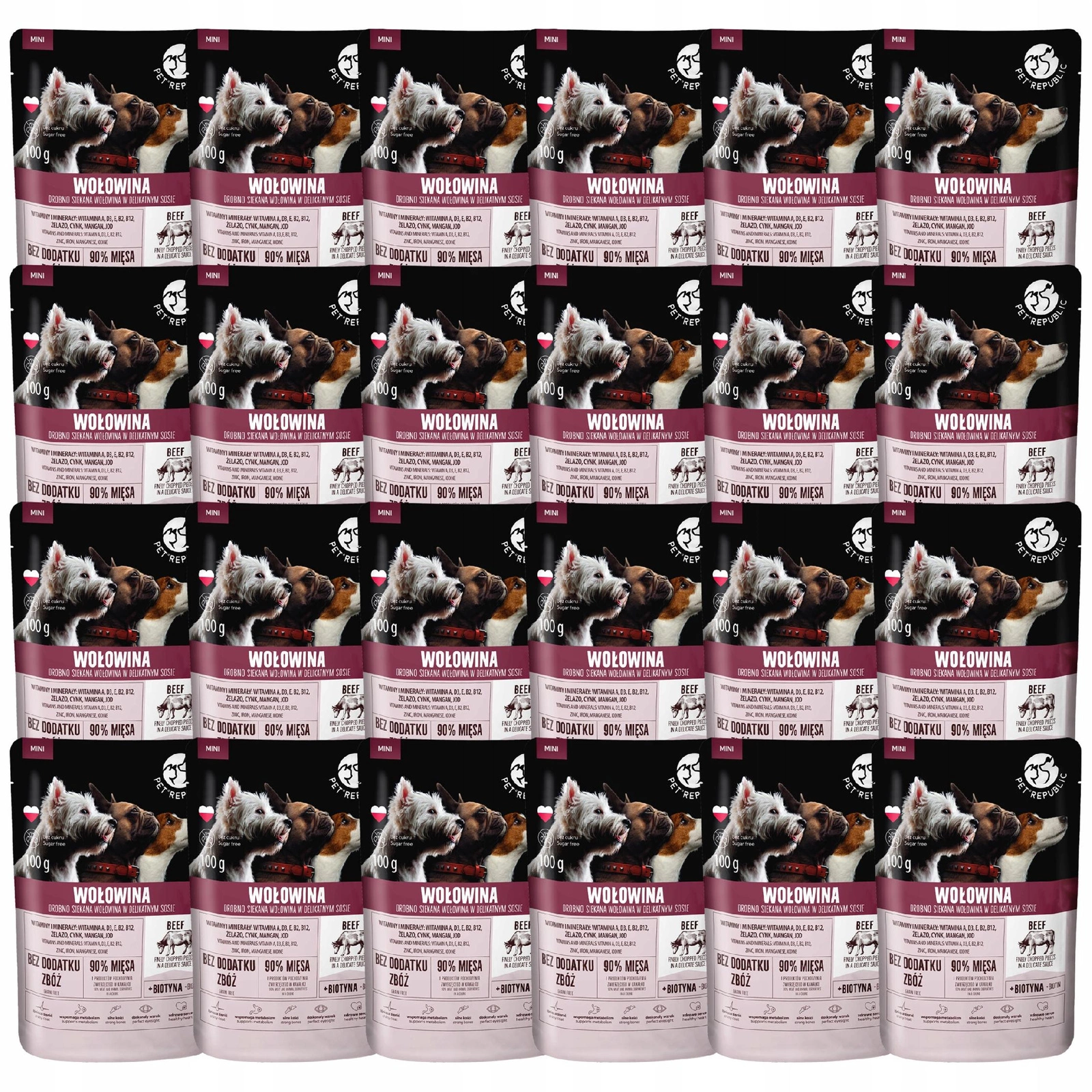 Pet Republic Mini Fileciki wołowina małe rasy 100 g × 24