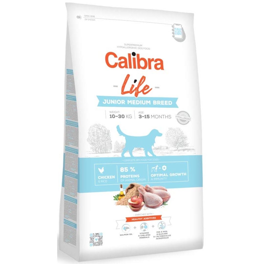 Calibra Dog Life kurczak junior średnie rasy 2,5 kg