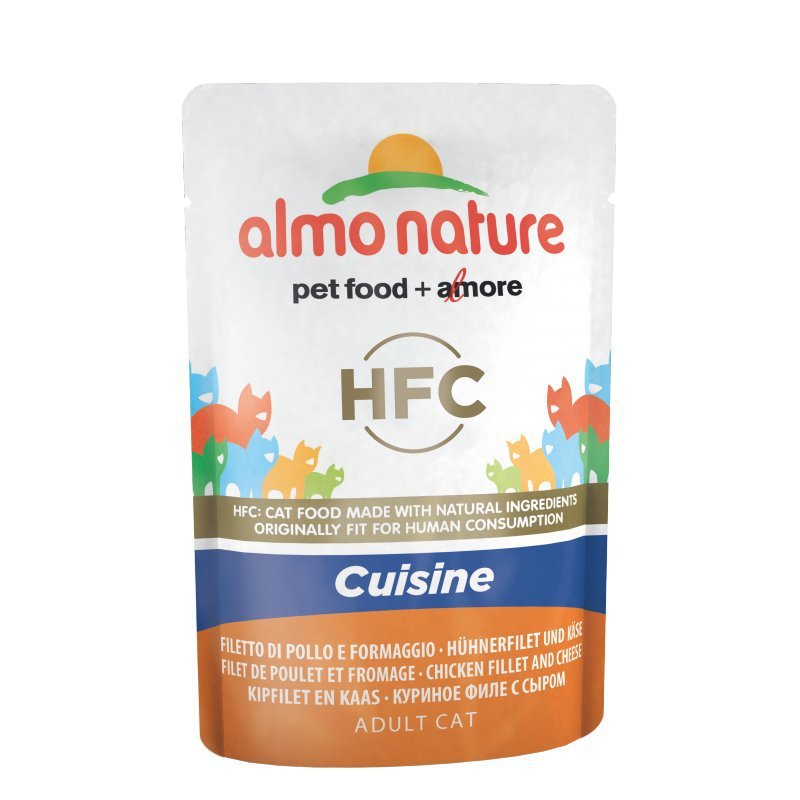 Almo Nature HFC Cuisine kurczak, ser kawałki adult 55 g