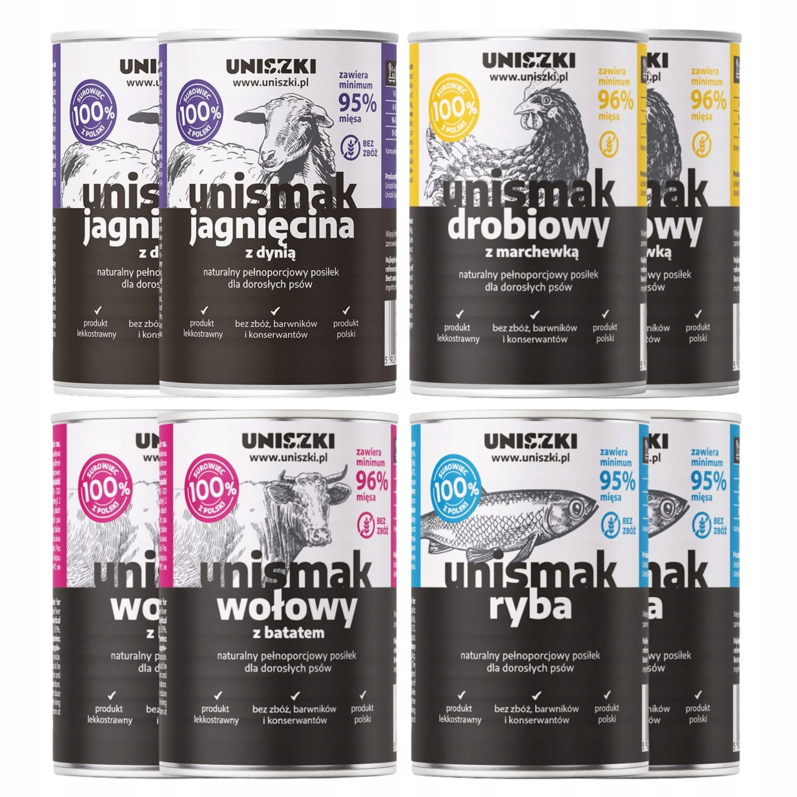 Uniszki Unismak mix smaków adult 400 g × 8