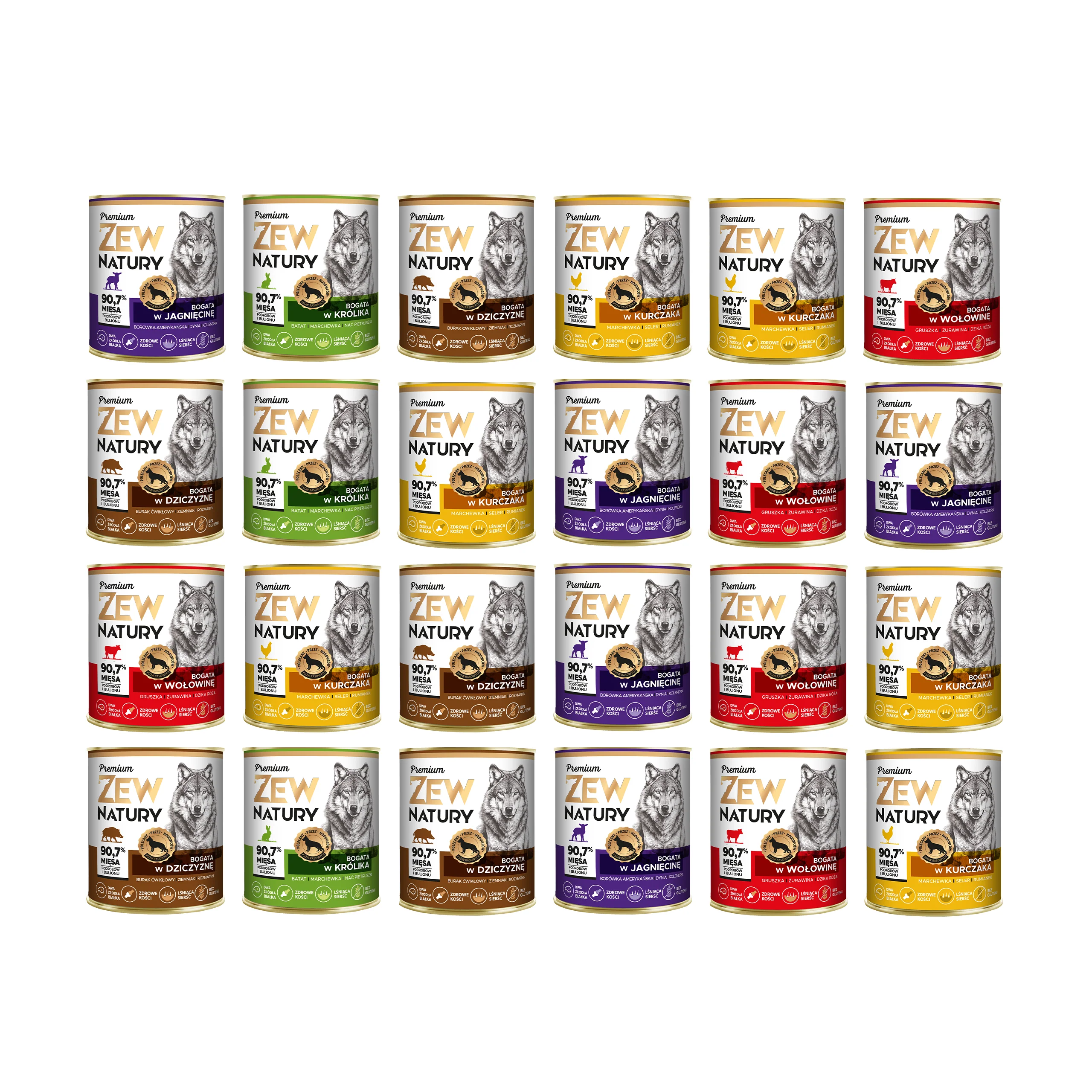 Zew Natury Premium dziczyzna, jagnięcina, królik, kurczak, wołowina 800 g × 24