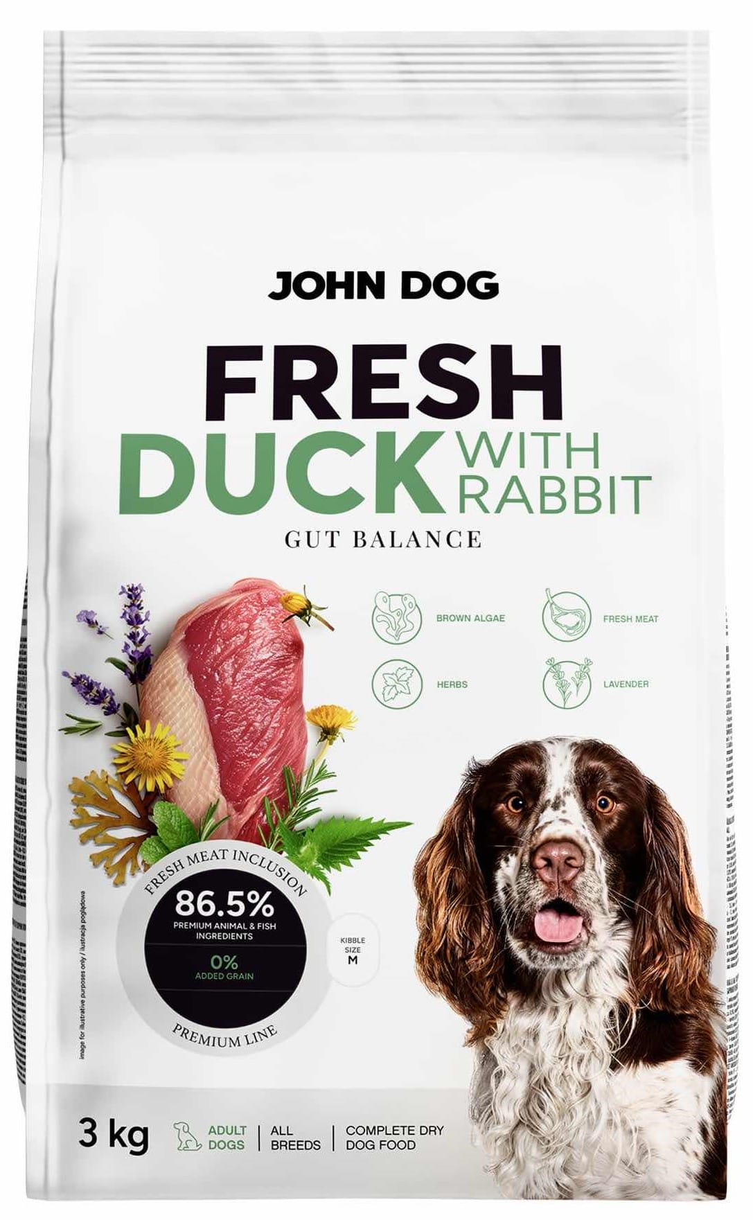 John Dog Fresh kaczka, królik adult 3 kg