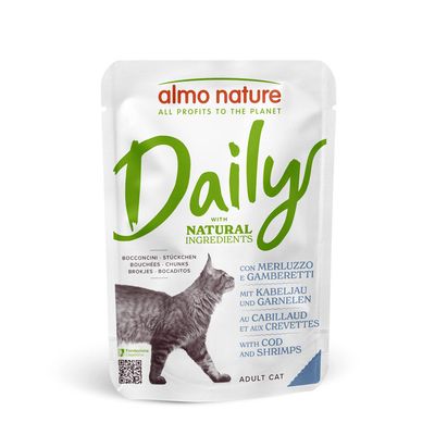 Almo Nature Daily Menu dorsz, krewetki w bulionie 70 g × 6