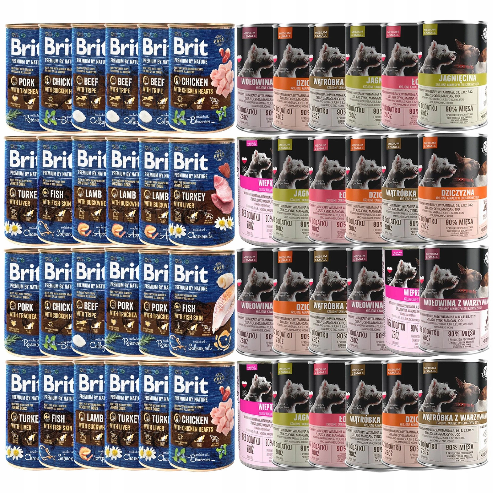 Brit By Nature mix smaków adult 400 g × 48