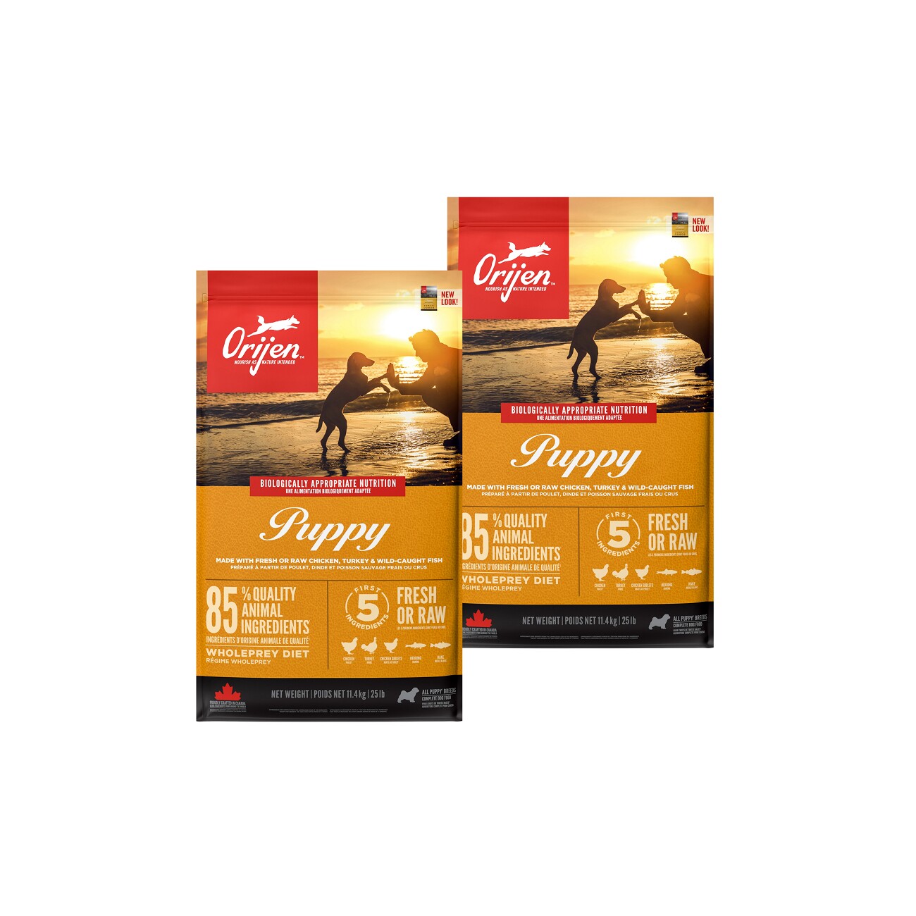 Orijen Puppy indyk, kurczak, ryba puppy 11,4 kg × 2